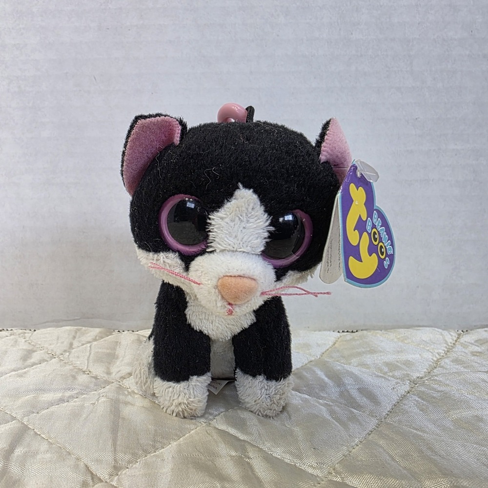 Ty Beanie Boos PEPPER the Cat KEY CLIP 3" Plush Stuffed Animal Toy Tags